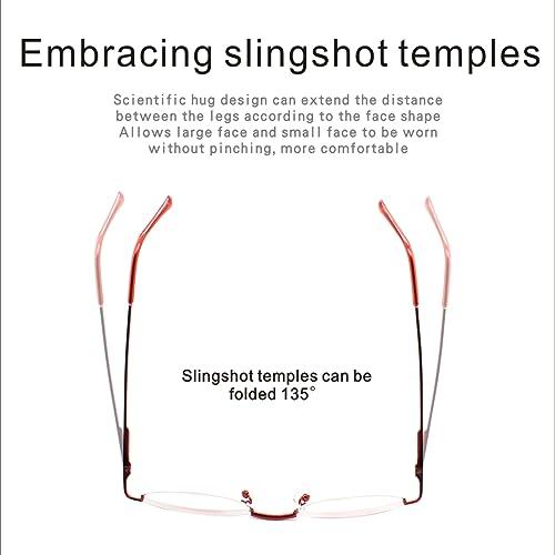 COVESATO COVESATO Half Frame Reading Glasses, Half Metal Moon Readers for Women Men 2.50