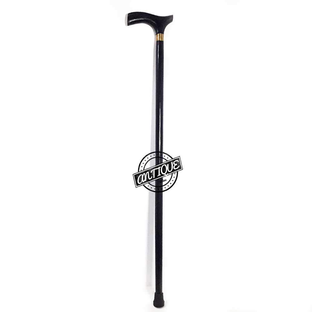 AV Wooden Canes/Sticks Black Wood Simple Cane Rod Walking Supporter - 3ft