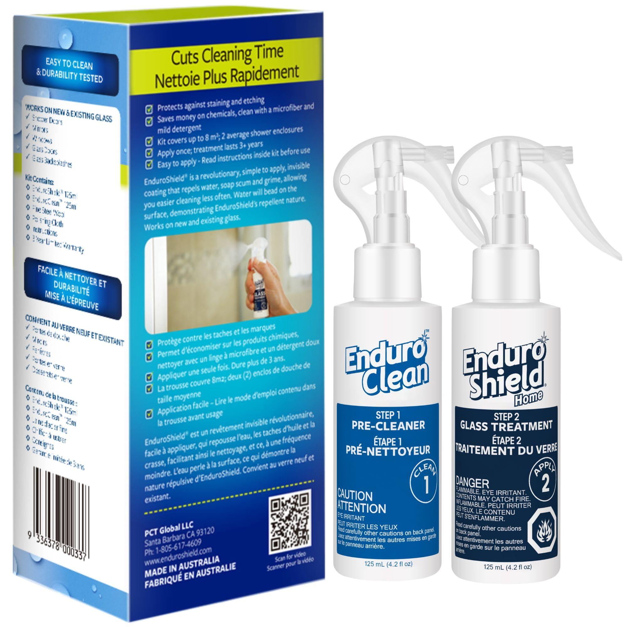 EnduroShield EnduroShield Glass Treatment Kit - Advanced Protection for Glass Surfaces - Repels Soap Scum, Grime & Dirt Without Harsh Chemicals - 4.2 fl oz