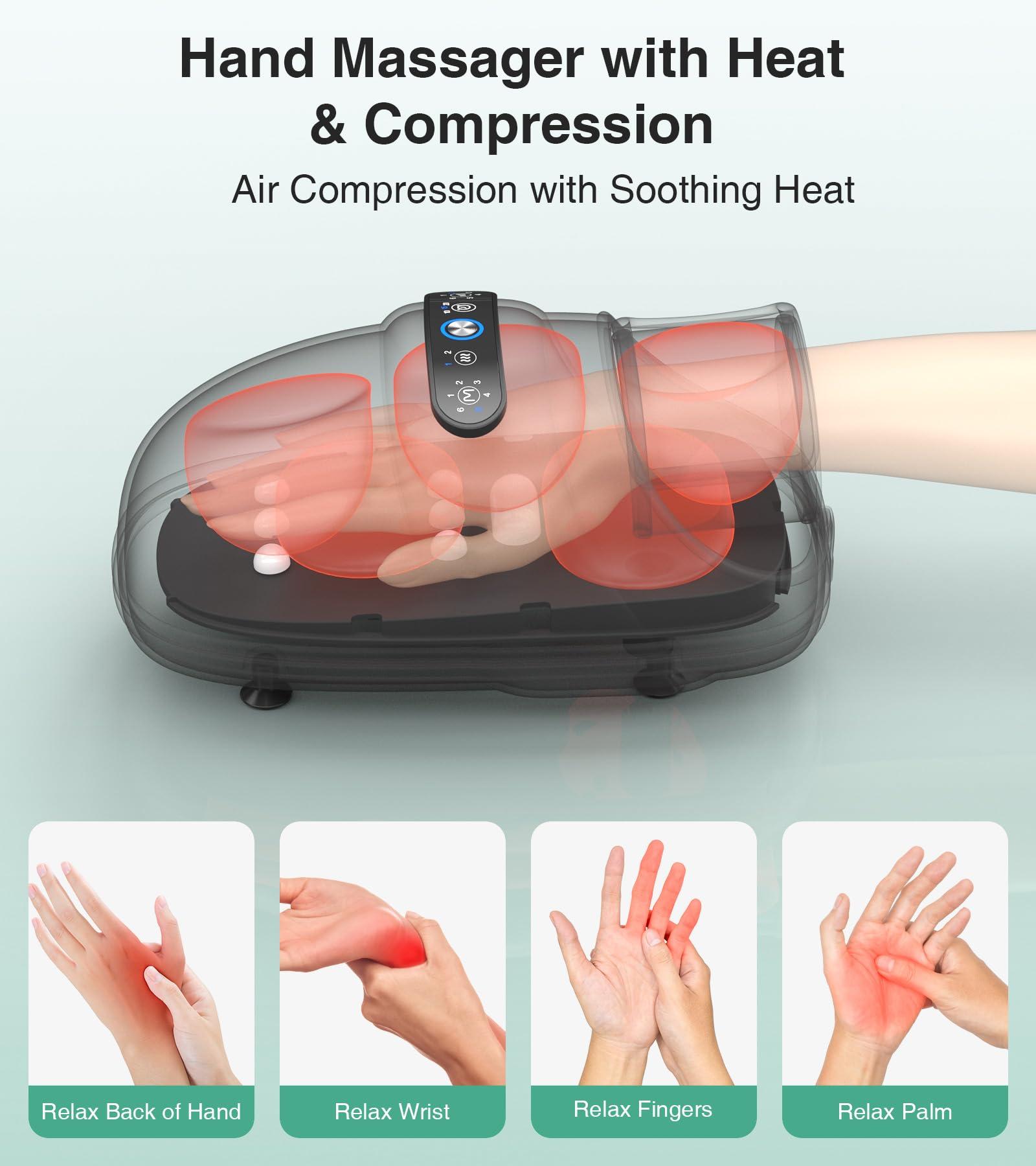 Medcursor Medcursor Hand Massager, FSA or HSA Eligible, Hand Massager with Heat and Compression for Carpal Tunnel and Stiff Joints, Pain Relief from Wrist to Palm and Finger, Gifts for Women Men (Cordless)