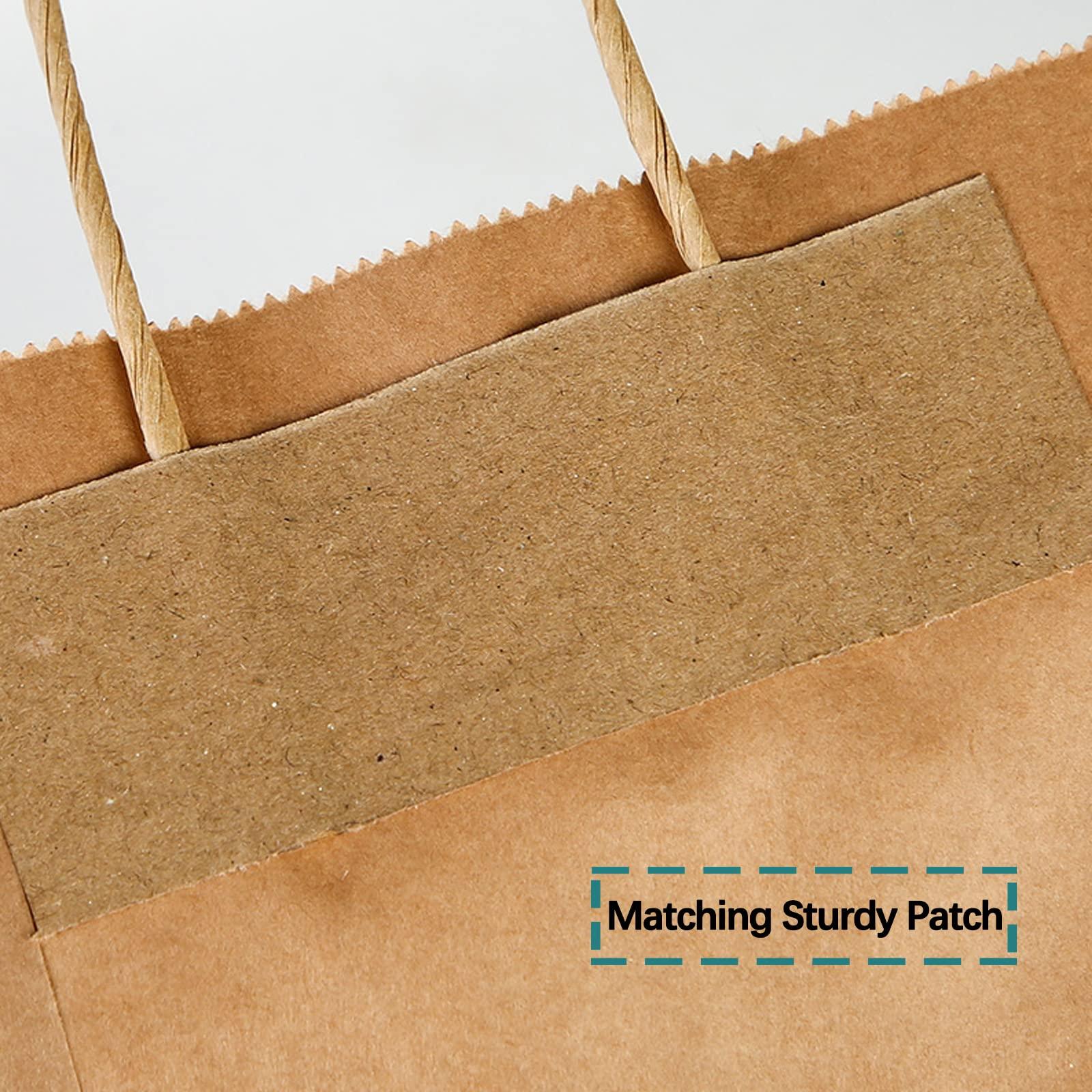 ChrisPow 50 Pcs Kraft Paper Bags with Handles Brown Paper Bags Paper Gift Bags Kraft Great for Wedding Bridal Showers Kids Parties Boutique Grocery Retail Stores Mother's Day Gift Bag-11x9x11in