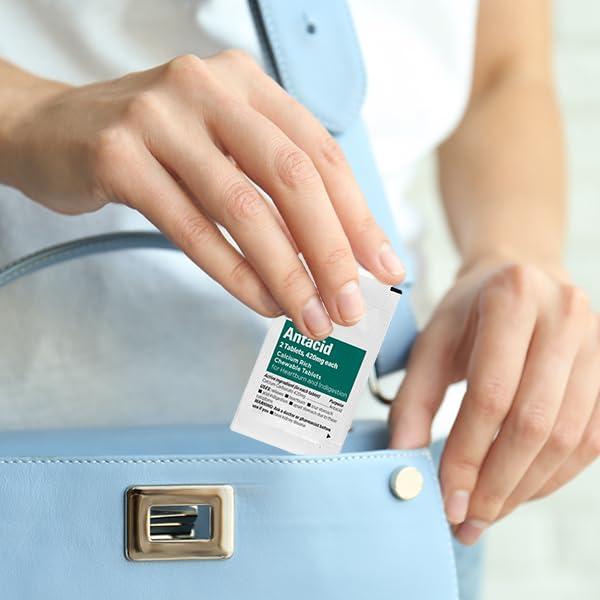 Globe Globe Chewable Mint Antacid Tablets for Acid Indigestion, Heartburn, and Upset Stomach - Bag of 10,000 Packets (20,000 Tablets). Made in The USA