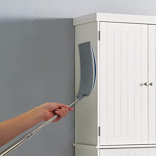 ELEANRA Retractable Gap Dust Cleaner with Extension Pole, Cleaning Tools with 3 Microfiber Dusting Cloths, Extendable Long Handle Duster for Cleaning Under Refrigerator Sofa Couch Bed Furniture Appliance