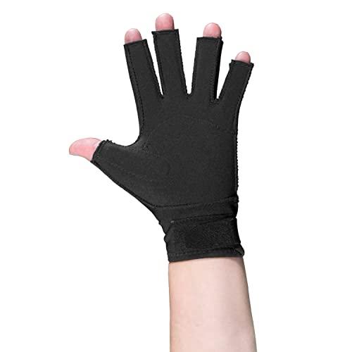 OTC OTC Resting Splint Glove, 5 Finger Semi-Rigid Splints, Open Tips, Black, Left Hand, Medium