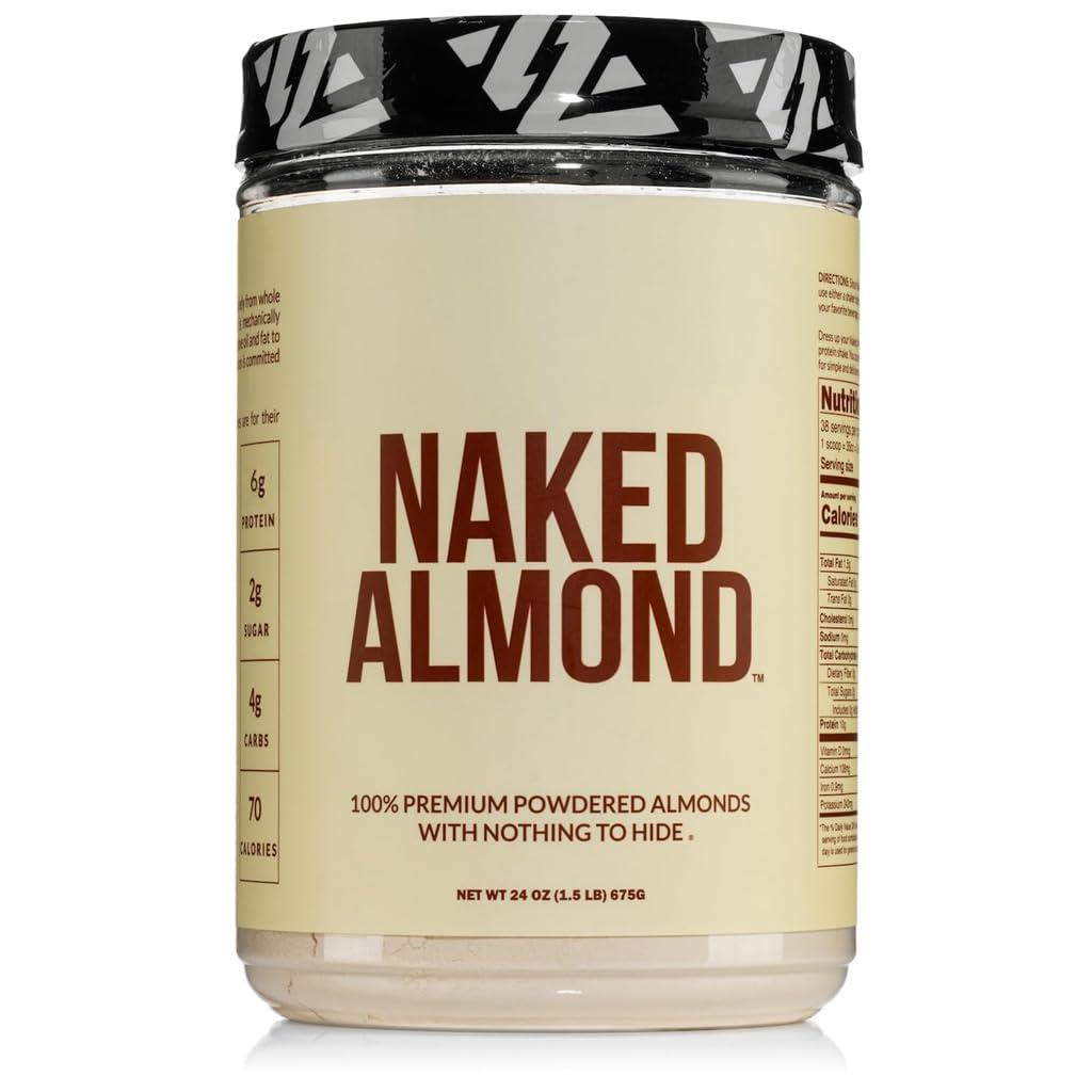 NAKED NAKED Almond Protein Powder from US Farms, Only 1 Ingredient, Vegan, Gluten-Free, No Additives, No Salt, No Sugar - 38 Servings - 1.5LB