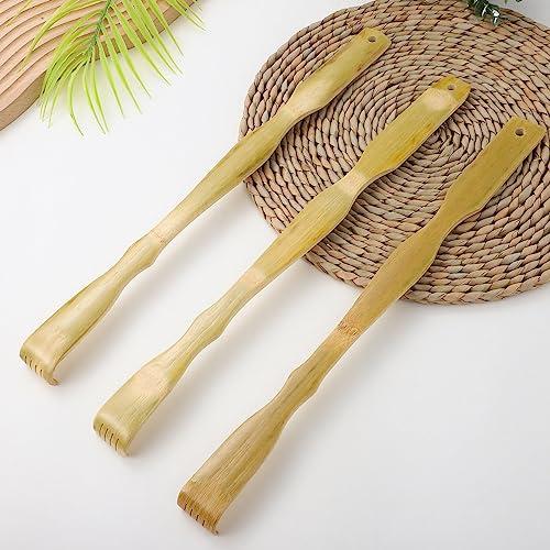 Healifty Healifty Wooden Massager Tool 3pcs Wood Back Scratcher Bamboo Back Scratchers Body Self-Massager Extended Backscratchers Shoe Horn for Self-Treatment Back Itching Relief Body Massage Tools