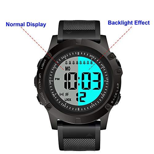 T TICCI TICCI Men 8 Vibrating Alarms Watch Medication Aids Vibra Pill Alert Reminder for Elderly Seniors Big Digits Waterproof (Black)