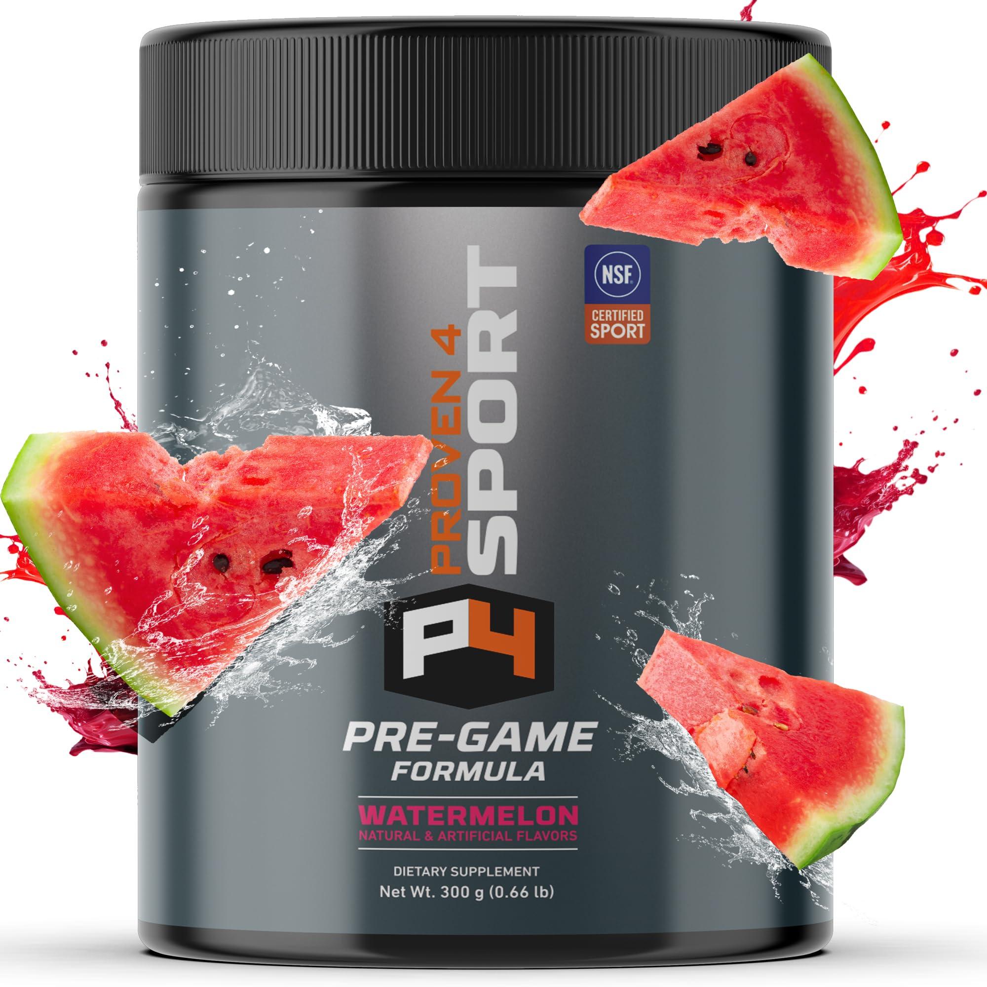 Proven4 Sport Proven4 Pre Workout Powder for Men and Women with Creatine - Beta Alanine - Caffeine NSF Certified preworkout Energy Supplement Watermelon 30 Servings