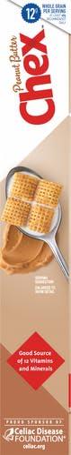 General Mills General Mills Peanut Butter Chex Cereal, Gluten Free Breakfast Cereal, Made with Whole Grain, 12.2 OZ (Pack of 4)