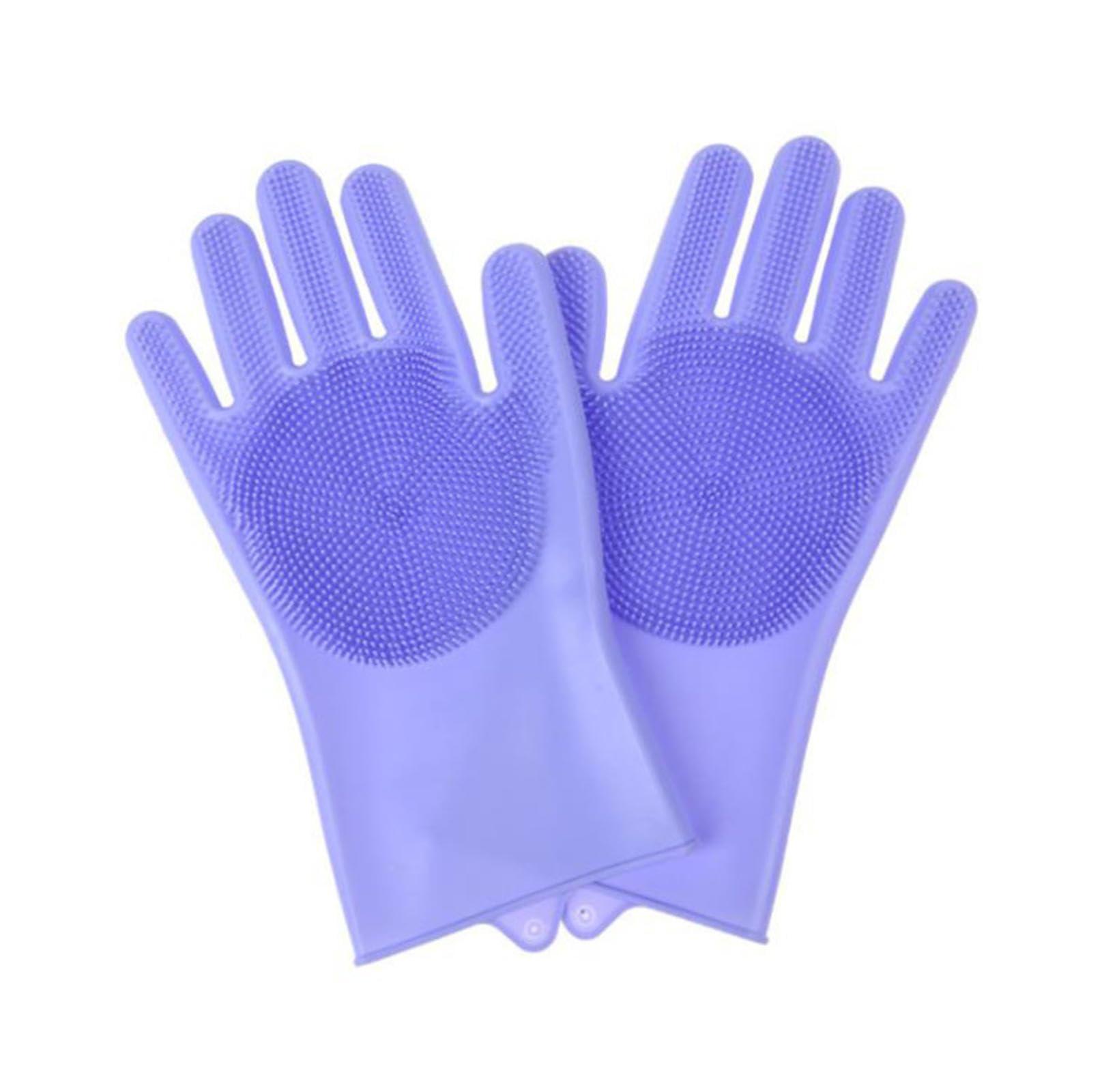 ShAzan Rubber Silicone dishwashing Gloves Household high-Temperature Resistance Anti-Scald Waterproof Kitchen Bowl Washing Gloves