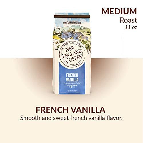 New England Coffee New England Coffee French Vanilla Medium Roast Ground Coffee 11 Ounce (Pack of 3)