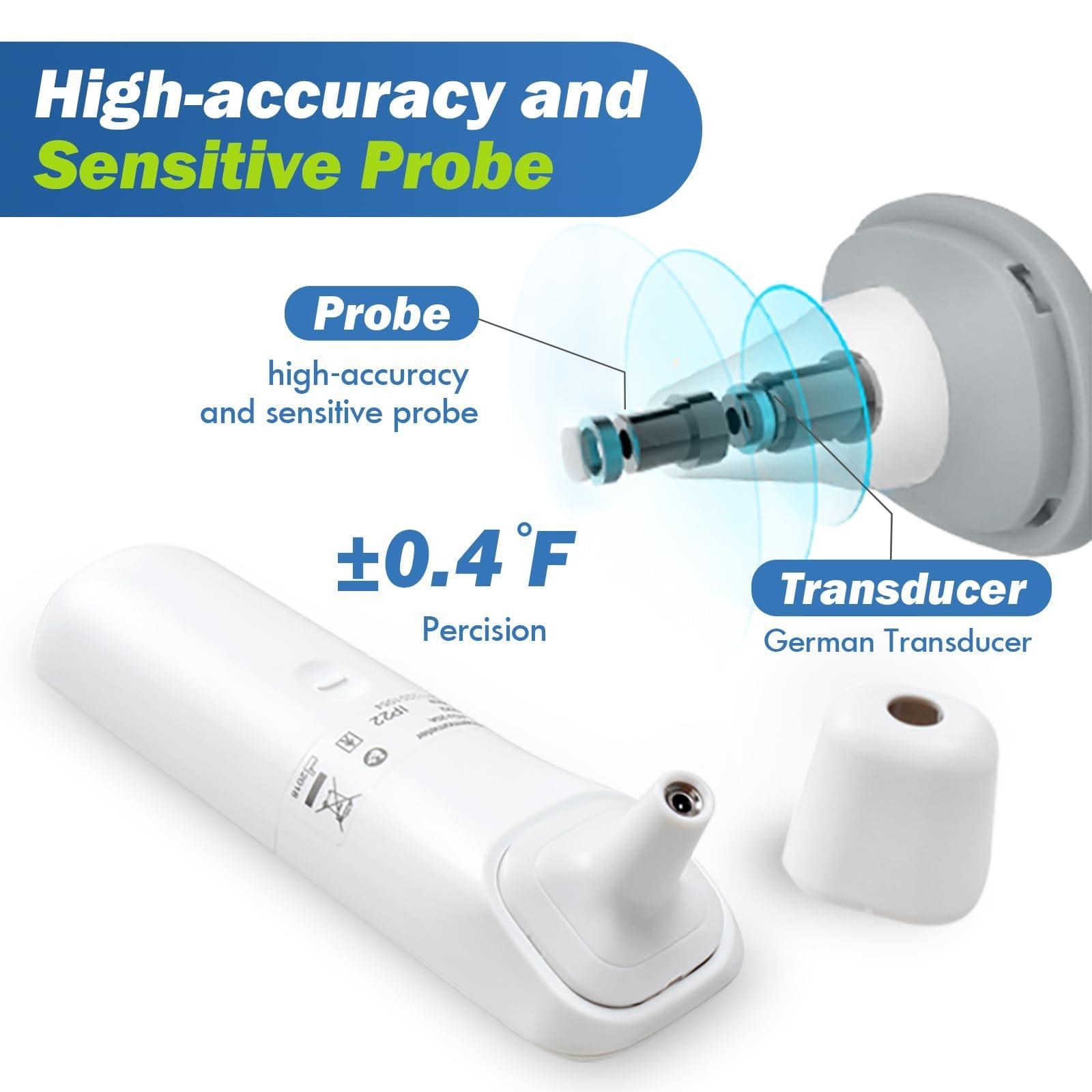 ELERA Elera Ear Thermometer for Kids, Baby Thermometer with Forehead and Ear Mode for Adults, Infant, Kids and Toddler, Touchless and 1 Second Reading with Fever Alarm and Mute Function, LCD