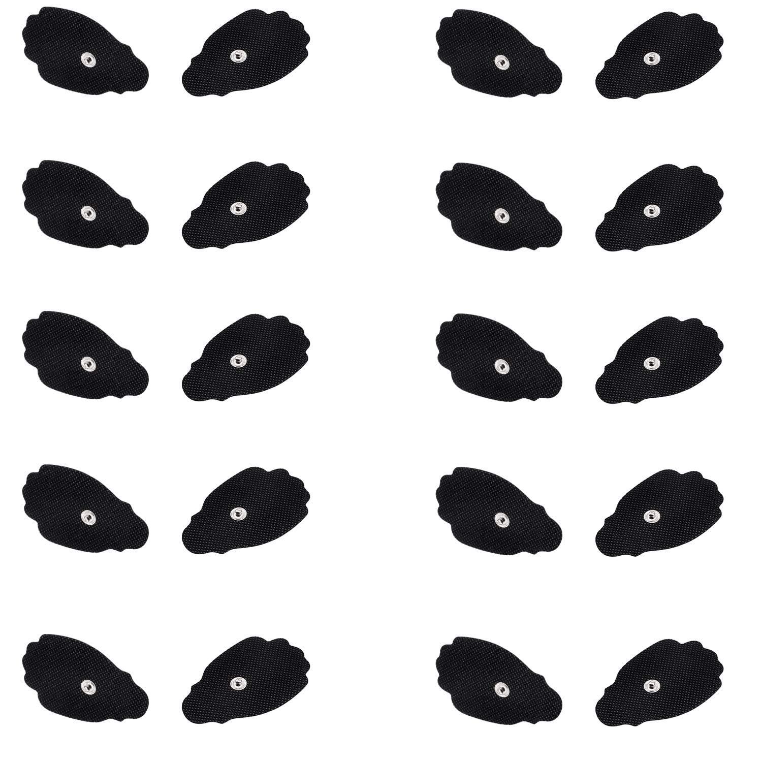 MedTens MedTens 20 Pads (10pairs) Tens Electrodes Replacements Pads for Tens Unit Snap Tens Unit Electrodes Replacement Massage Pads Latex Free,Black