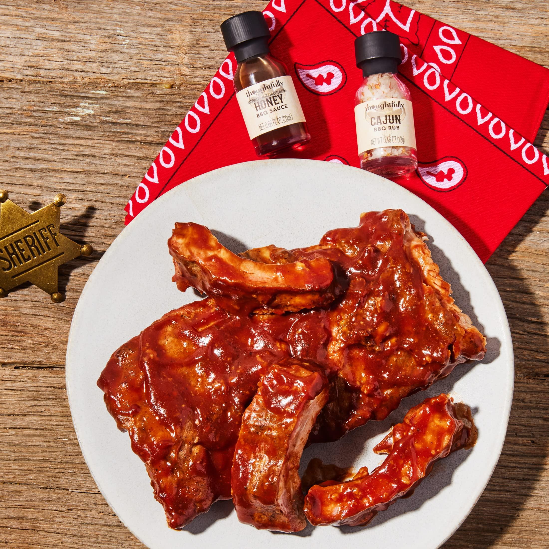 Thoughtfully Thoughtfully Gourmet, Wild Western-Themed BBQ Sauce and Rubs Book Gift Set, Includes Honey BBQ, Montreal BBQ Rub & More, Great Gift for Men, Set of 12