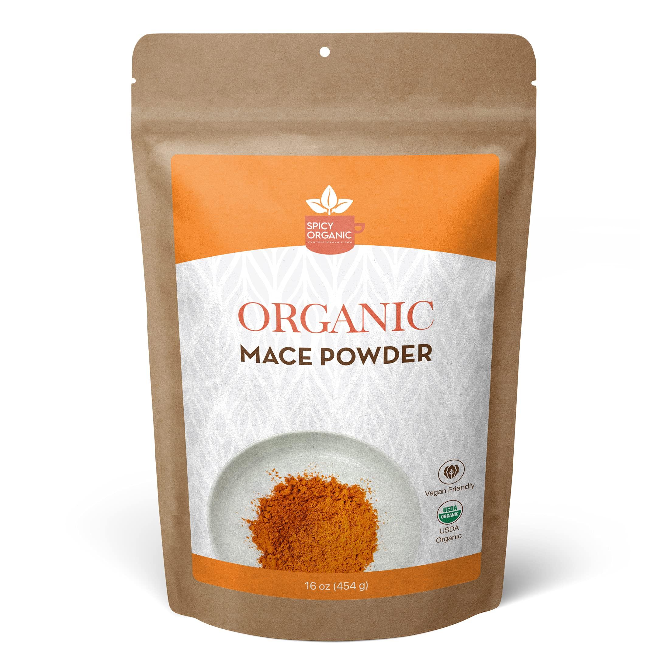 SPICY ORGANIC SPICY ORGANIC Ground Mace Spice - 10 LBS (160 OZ) Bulk Pack - USDA Organic, Vegan, and Non-GMO - Perfect for Baking, Seasoning, and Flavoring Meat, Fish, and Vegetable Dishes