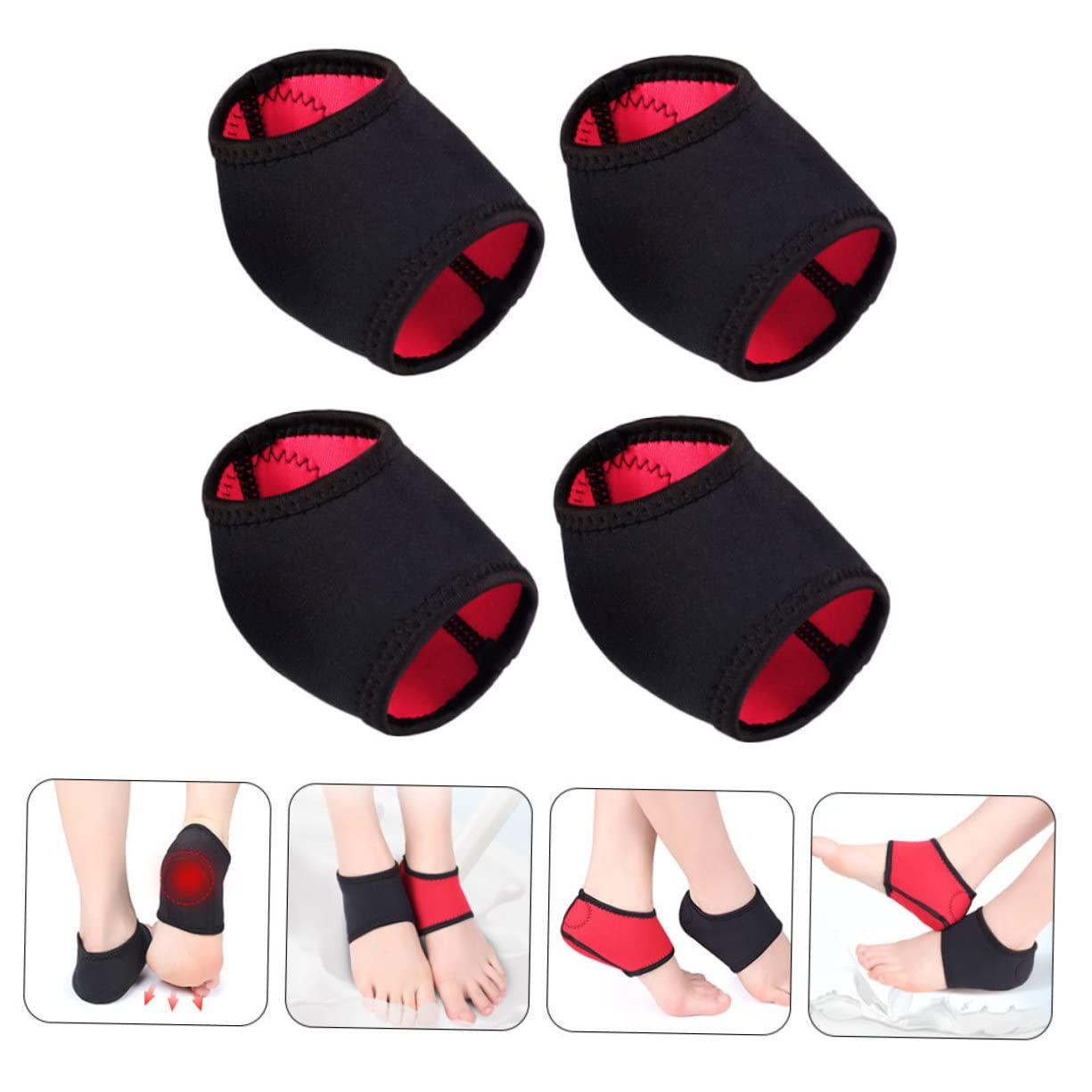 Healifty Healifty 4 Pairs Heel Socks Heel Protector for Cleats Moisturizing Socks Plantar Inserts Pads Ankle Braces for Men Shoe Crease Heel Protectors Foot Toe N Cloth Black