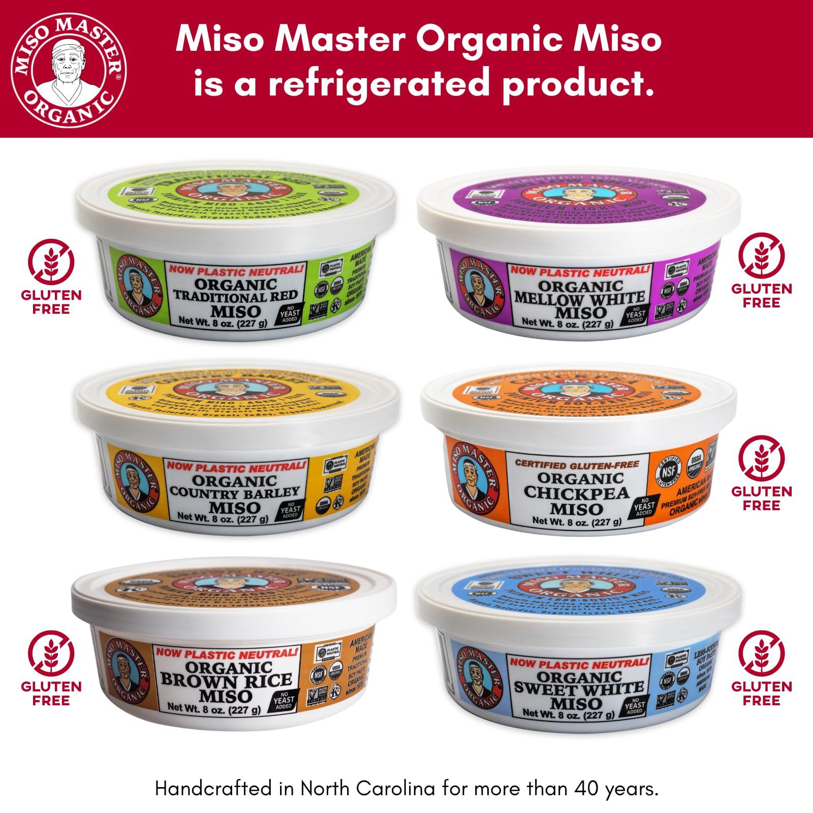 MISO MASTER ORGANIC Miso Master Organic Mellow White Miso, Gluten-Free, Organic, Non-GMO, Vegan, Kosher, Vegan White Miso Paste, 16 oz tub