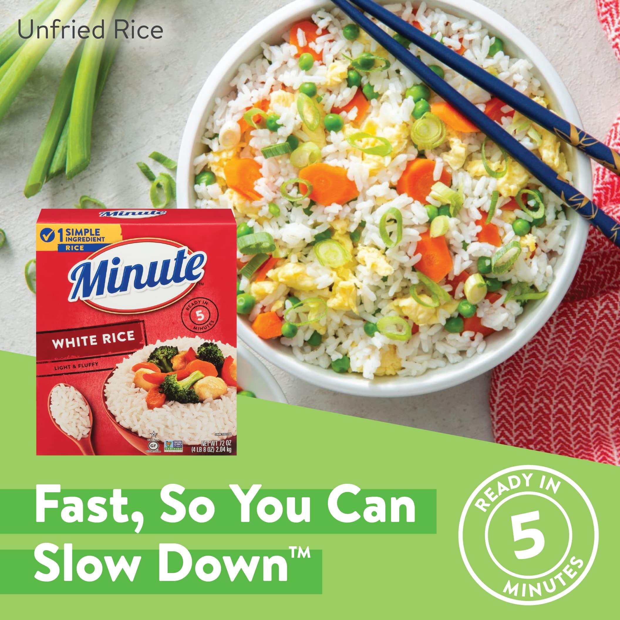 Minute Minute White Rice, Instant White Rice for Quick Dinner Meals, 72-Ounce Box