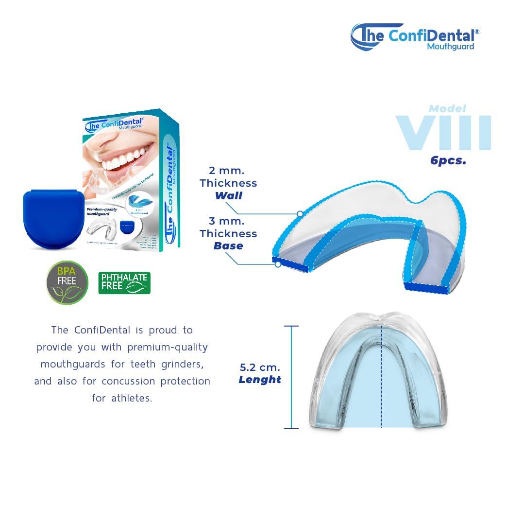 The ConfiDental The ConfiDental Mouth Guard for Grinding Teeth at Night - Model for Small Mouth Pack of 6 Moldable Dental Night Guards for Teeth Grinding and Clenching Teeth Grinding Mouth Guard for Sleep