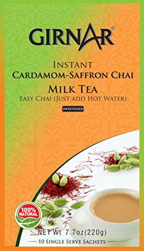 GIRNAR Girnar Instant Chai/Tea Premix With Cardamom-Saffron, 10 Sachet Pack