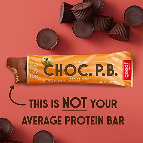 good! good! Snacks Vegan Protein Bars Bundle, Chocolate Peanut Butter & Cookie Dough (24 Bars) Gluten-Free, Plant Based, Low Sugar, High Protein Meal Replacement, Healthy Snacks for Energy, 15g Protein