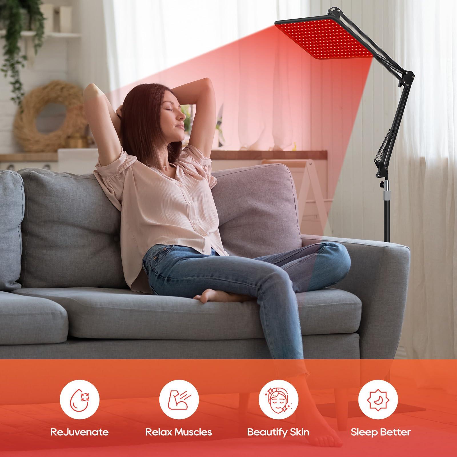 BEICHEN BEICHEN Red Light Therapy for Body and Face, 660nm 850nm 940nm Infrared Redlight-Therapy Lamp Device with Large Panel and Stable Stand at Home, Idea Gift for Women Wife Mom Sister Girlfriend