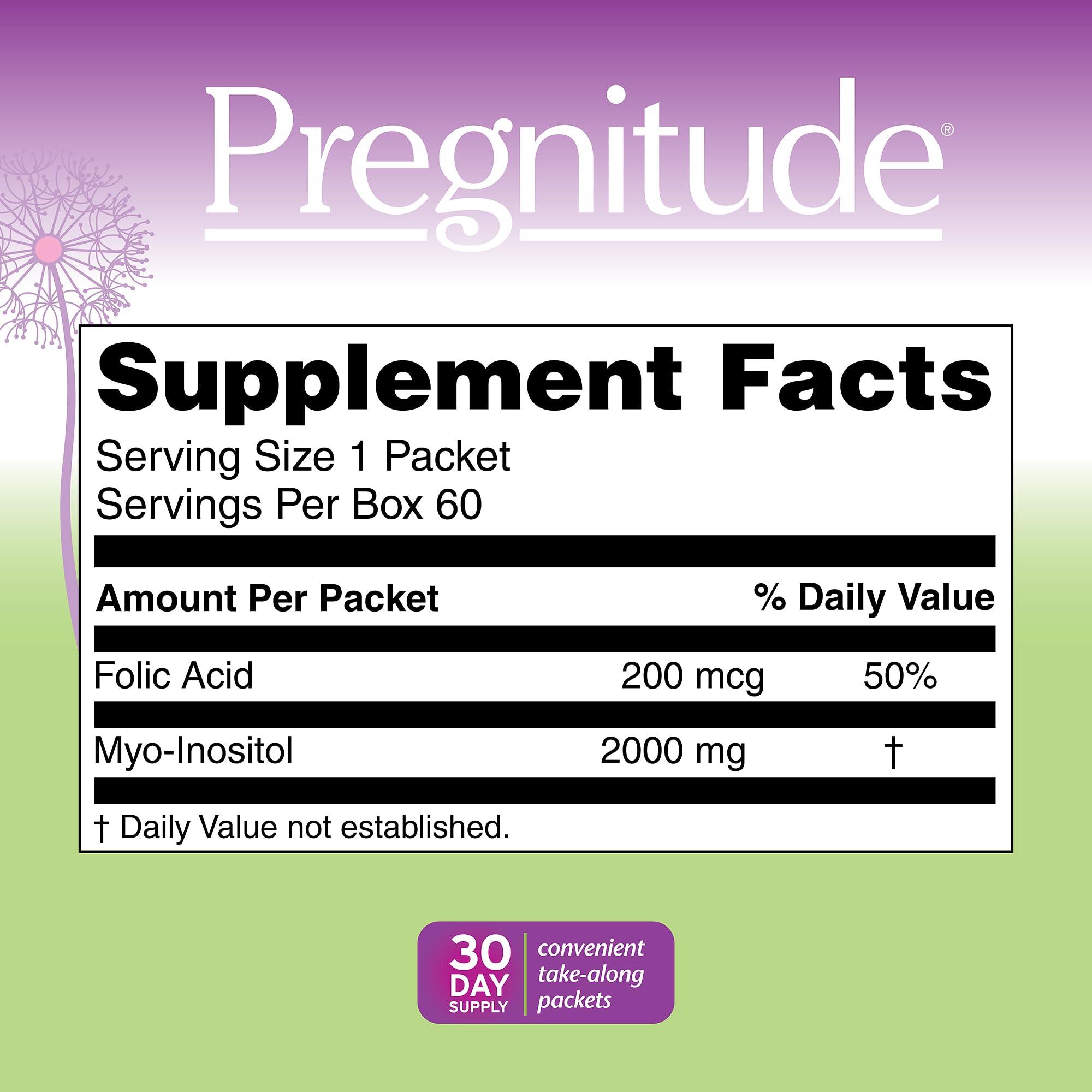 Pregnitude Pregnitude Reproductive Fertility Support - Helps Promote Regular Ovulation - Menstrual Cycles, and Increase Quality of Eggs - 60 Day Supply 120 Packets