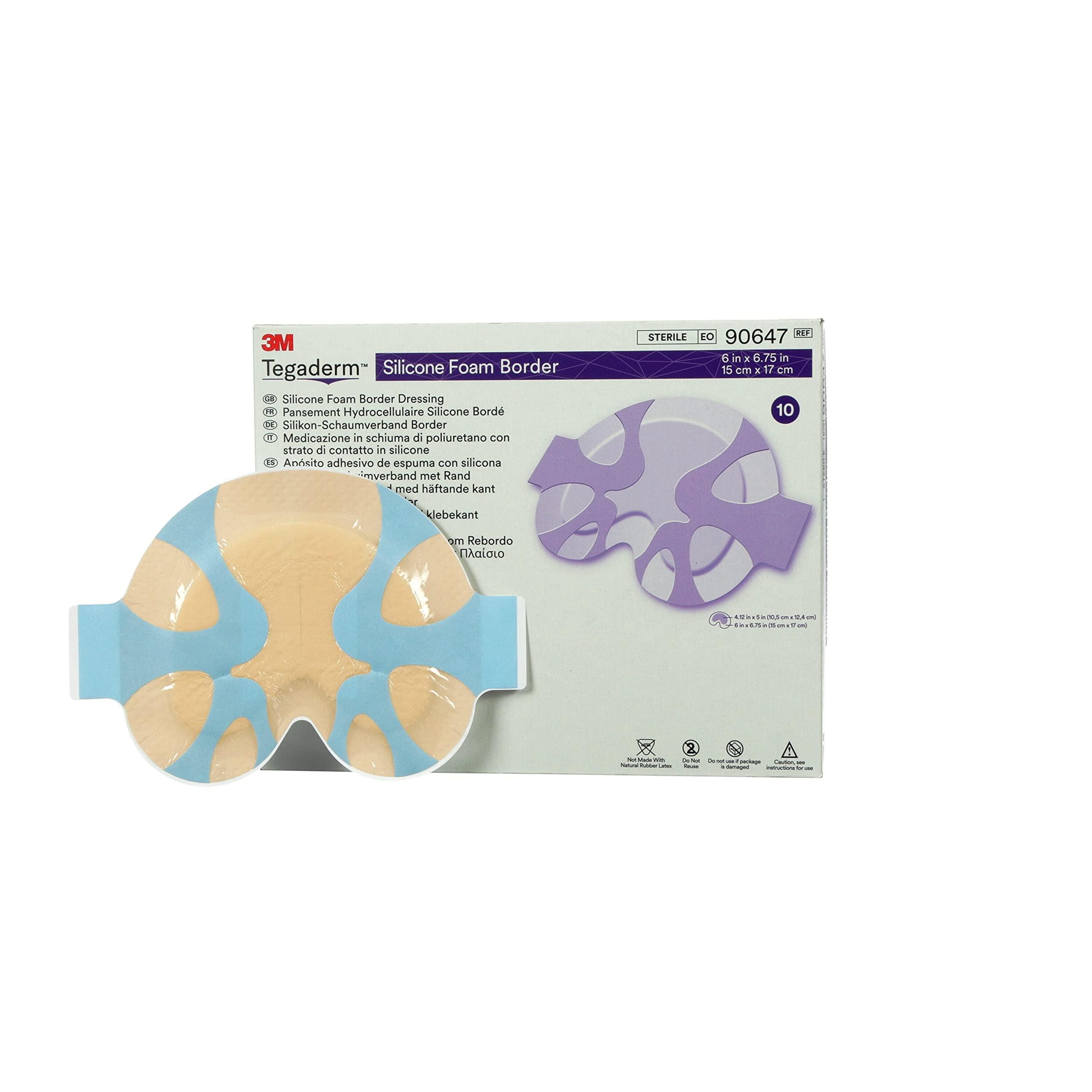 Tegaderm 3M Tegaderm Silicone Foam Border Dressing, 90647, Sacral Small, 10 Bag/Carton, 4 Carton/Case