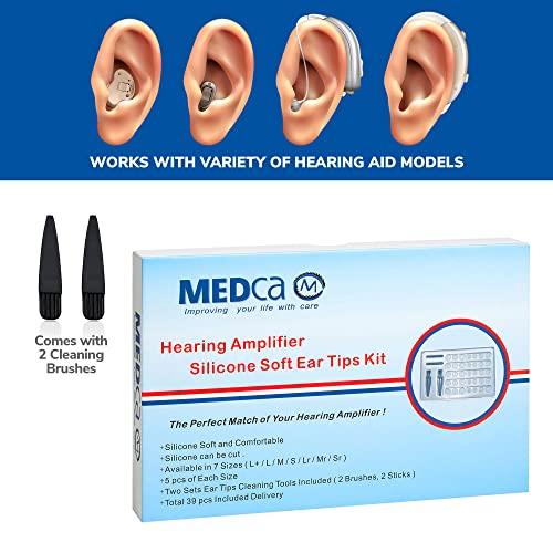 MEDca Hearing Aid Domes - Universal Domes for Hearing Aids - Sizes Small, Medium, Large & X-Large Earbud Replacements and BTE Hearing Sound Amplifiers, 2 Pack