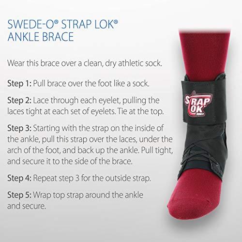 Swede-O Swede-O Strap Lok Ankle Brace, Black, X-Large
