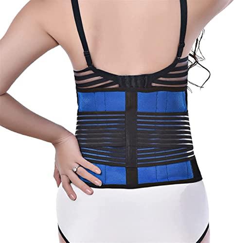 SJHY Lumbar Support Belt L-6XL Waist Back Brace Support Belt,Back Pain Relief Massage Shaper Belt Lower Lumbar Decompression Belt Post Surgery Girdles Back Braces (Color : Blue, Size : 3X-Large)