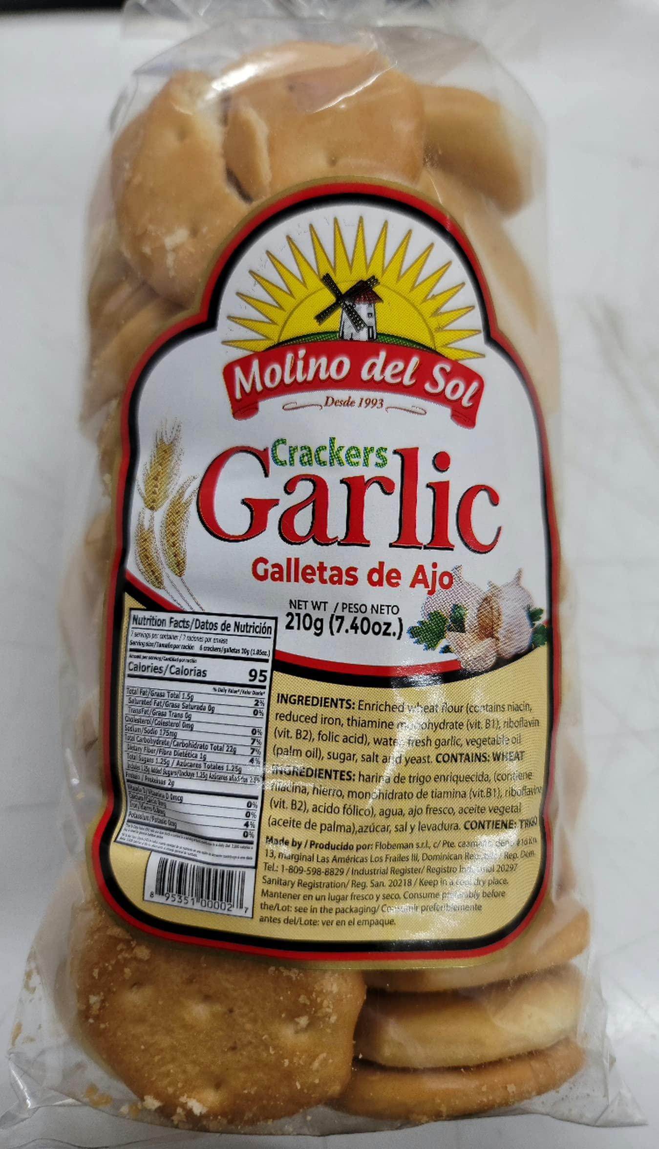MOLINO DEL SOL GARLIC CRACKERS GALLETAS DE AJO