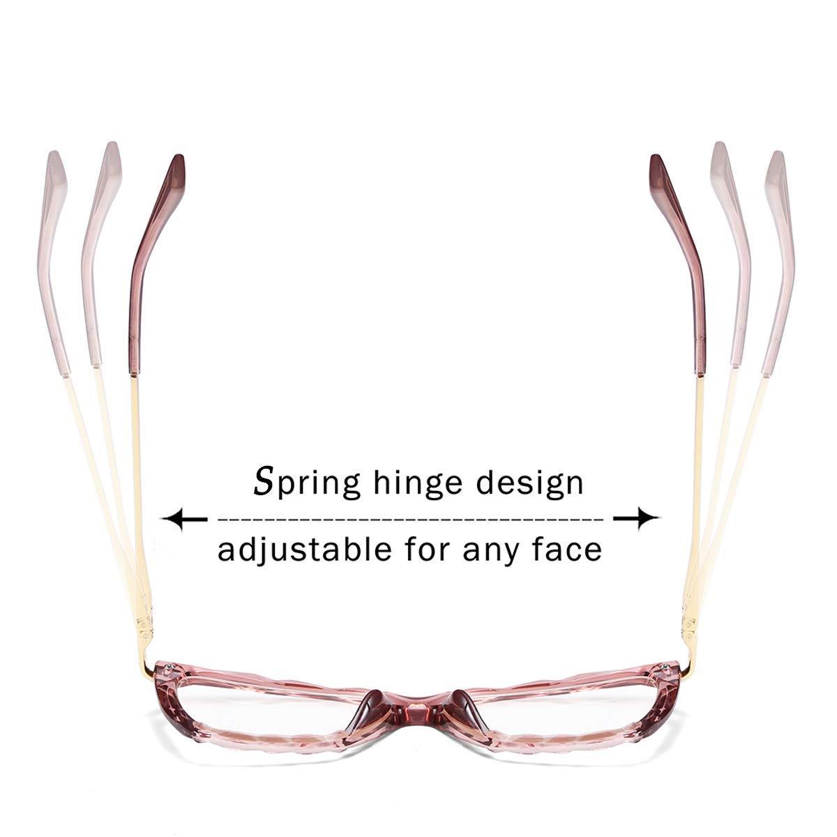 FEISEDY FEISEDY Crystal Cat Eye Glasses Frame Blue Light Blocking Computer Eyewear B2500