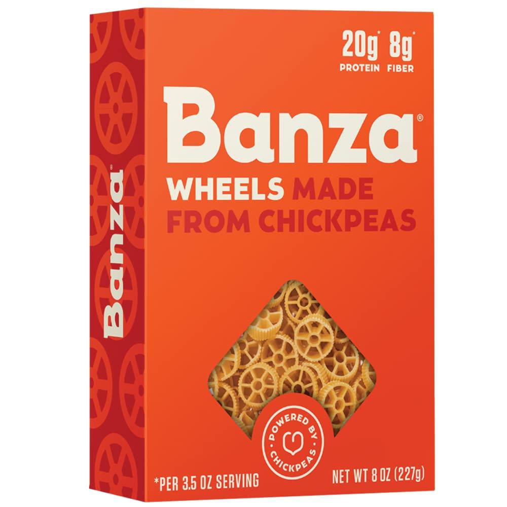 Banza Banza Wheels Pasta - Gluten Free, High Protein, and Lower Carb Pasta, 8oz