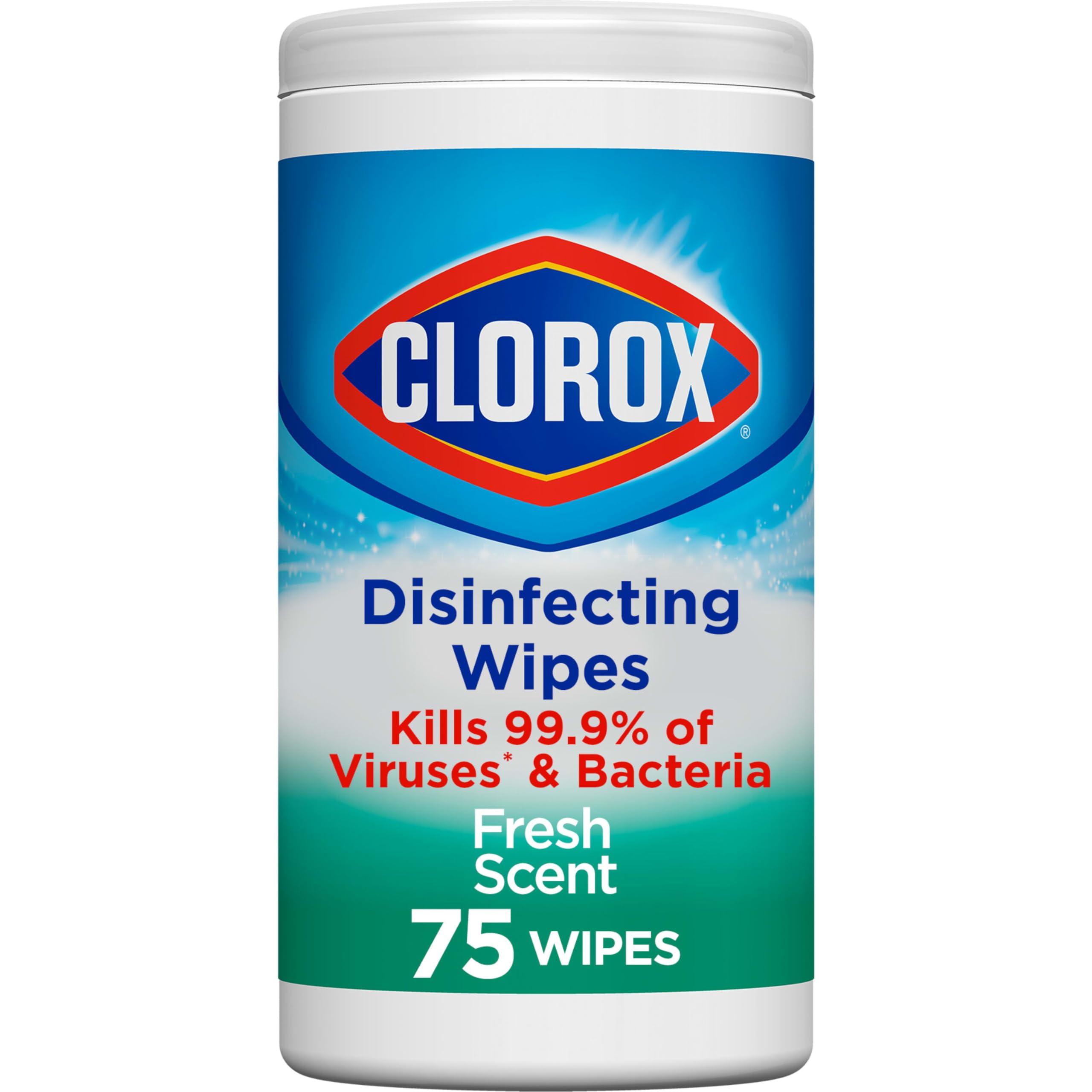 Clorox Disinfecting Wipes Clorox Disinfecting Wipes, Bleach Free Cleaning Wipes, Fresh, 75 Count (Package May Vary)