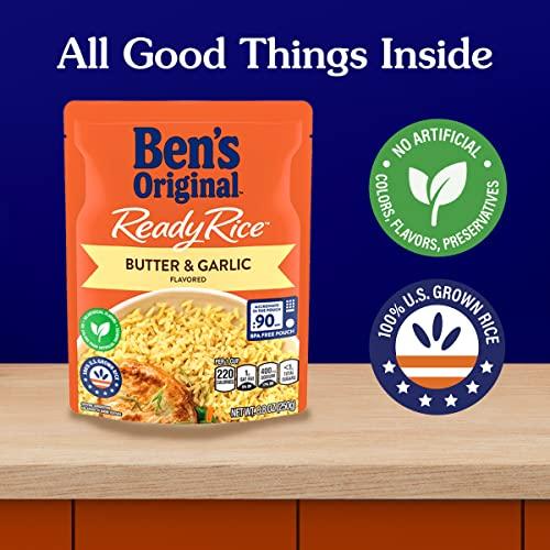 BEN'S ORIGINAL BEN'S ORIGINAL Ready Rice Butter and Garlic Flavored Rice, Easy Dinner Side, 8.8 oz Pouch