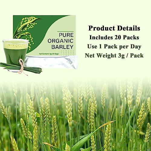 MONKPEAR MONKPEAR Naveta Barley Grass Powder 100% Pure & Organic, 1Box/20Bags Organic Barley Grass Powder, Naveta Pure Organic Barley, Easy to Use Easy to Carry (3Box)