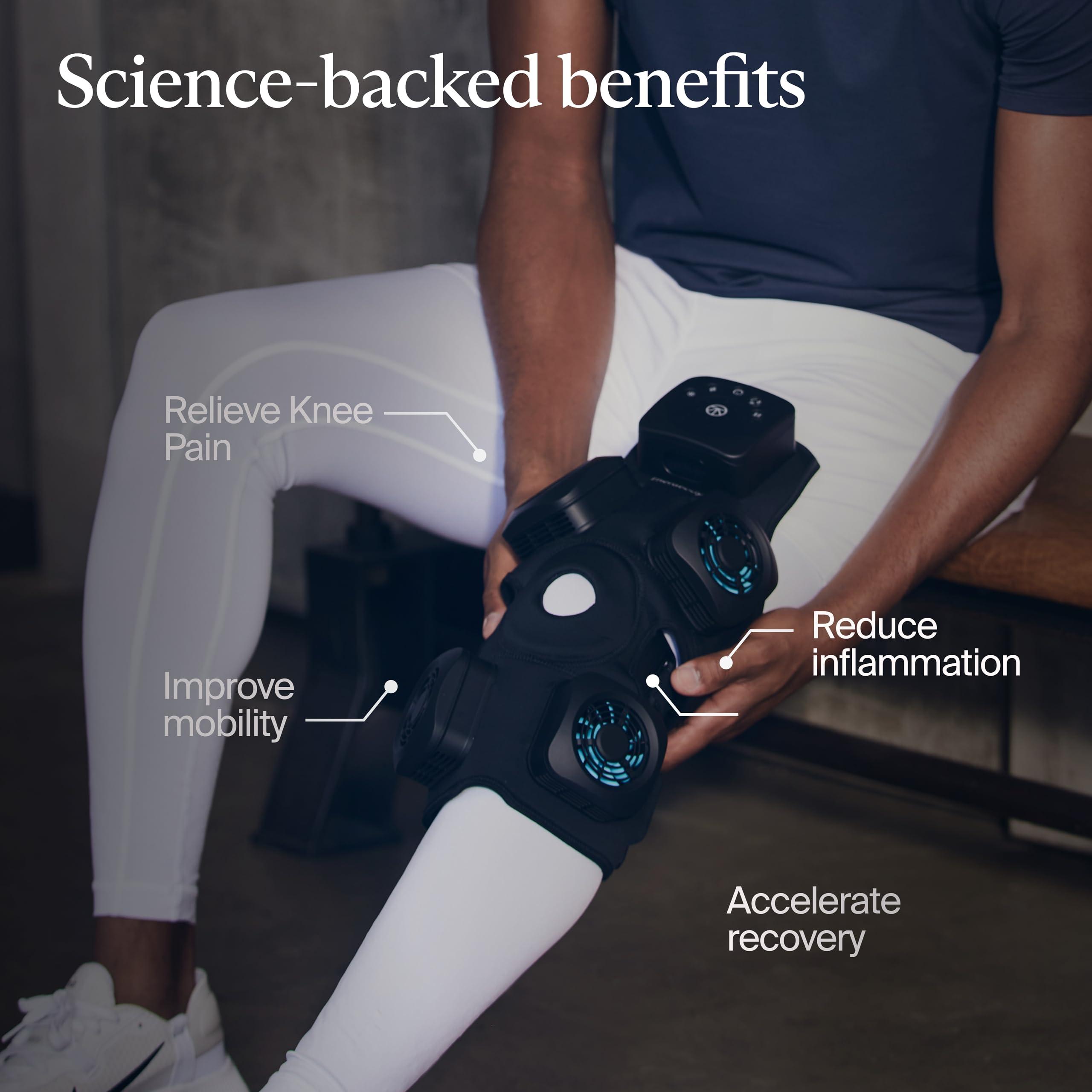 TheraGun TheraGun RecoveryTherm Knee - Contrast Therapy Wrap - Hot & Cold Vibration Wrap for Athletes - Advanced Contrast Therapy for Knee Pain Relief Wrap with Cryothermal Technology - One Size Fits All