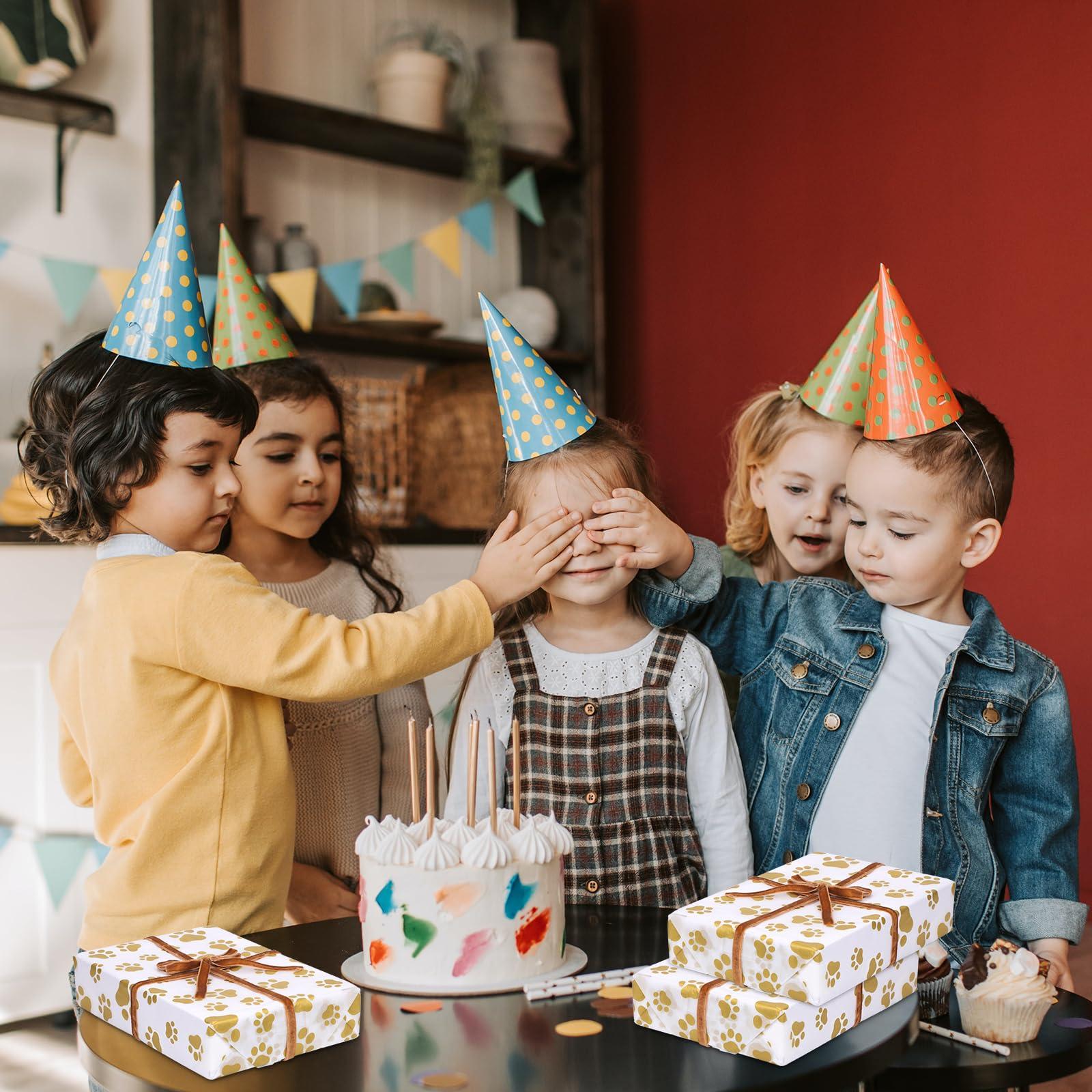 XIHIRCD 30pcs Dog Paw Tissue Paper, 20x14in Cute Paw Print Tissue Paper Gift Wrap Paper Puppy Paws Tissue Paper Sheets for Gift Packaging Wedding Birthday Party Supplies(Gold)