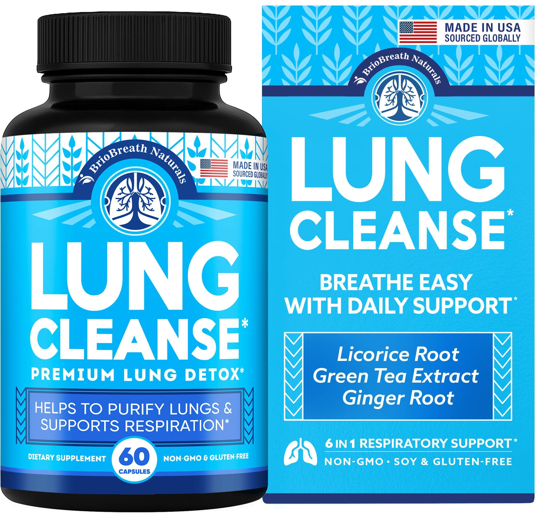 HITHINKMED Lung Support Supplement - Natural Capsules for Lung Cleanse and Detox - Made in USA - Respiratory System; Mucus Clear - Vegan Supplement for Lung Detox; Respiratory Support - 60 Capsules
