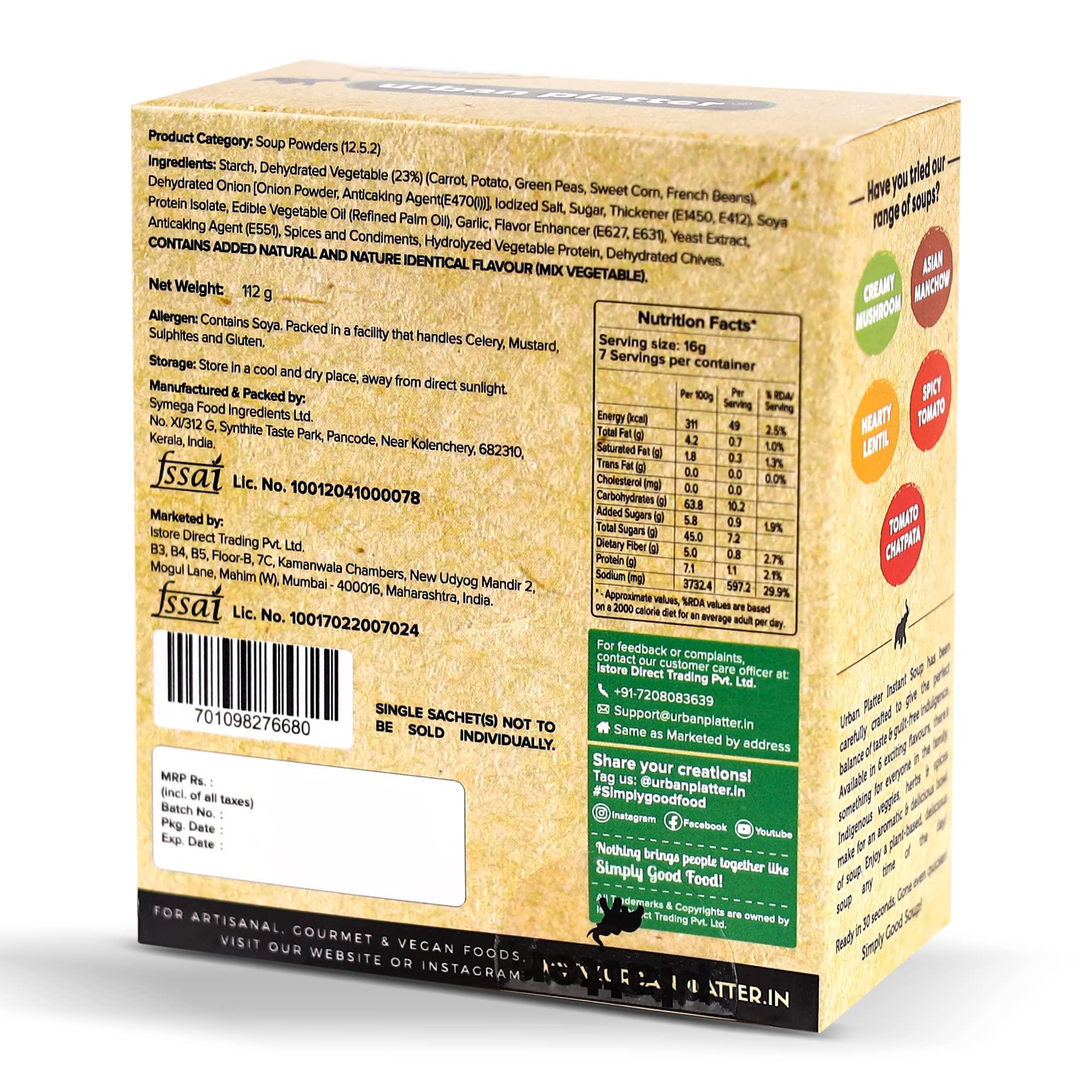 Urban Platter Urban Platter Vegan Instant Golden Vegetable Cup Soup 112g (7 Sachets)