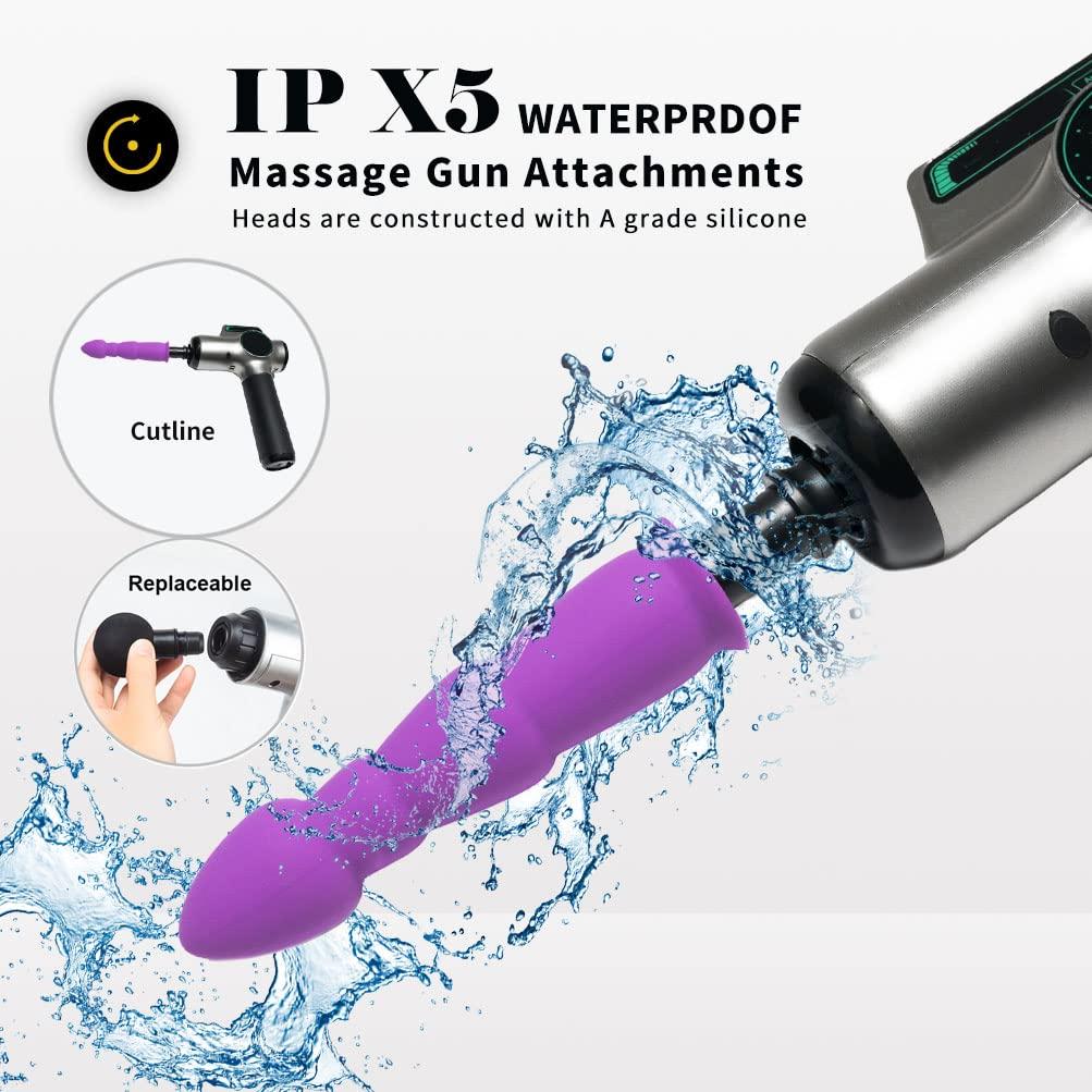 MONIAN Massage Gun Attachment, Deep Tissue Massager Gun Head for Back Neck Muscle Relieve, Upgraded Design, Portable & Ultra Small, Gift for Men Women, Luck Purple