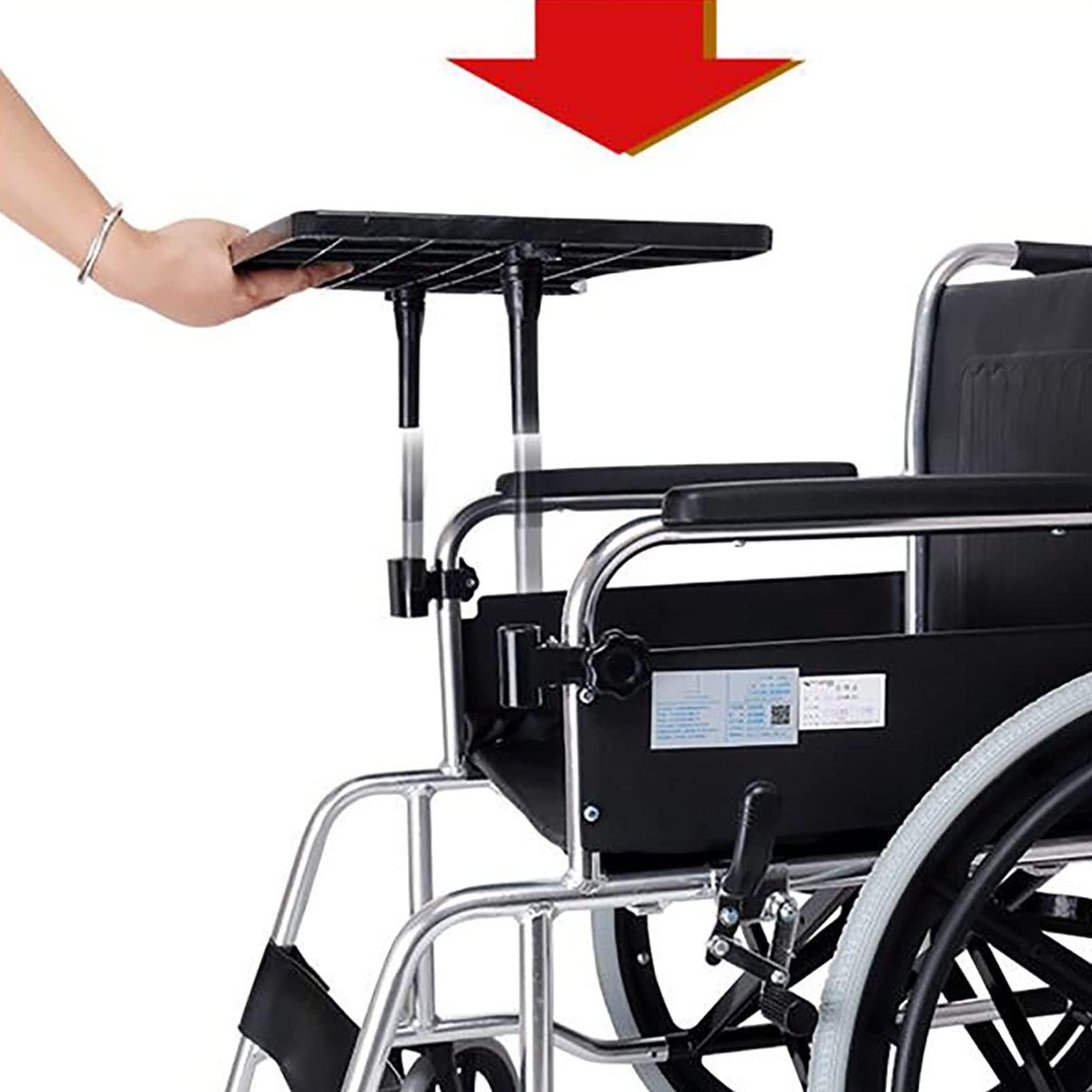 WWTSMYXGS Wheelchair Lap Tray Table, Detachable Wheelchair Tray with Cup Holder, Sturdy Portable Wheelchair Dining Table Board for Couch Bed Wheelchair Eating Reading