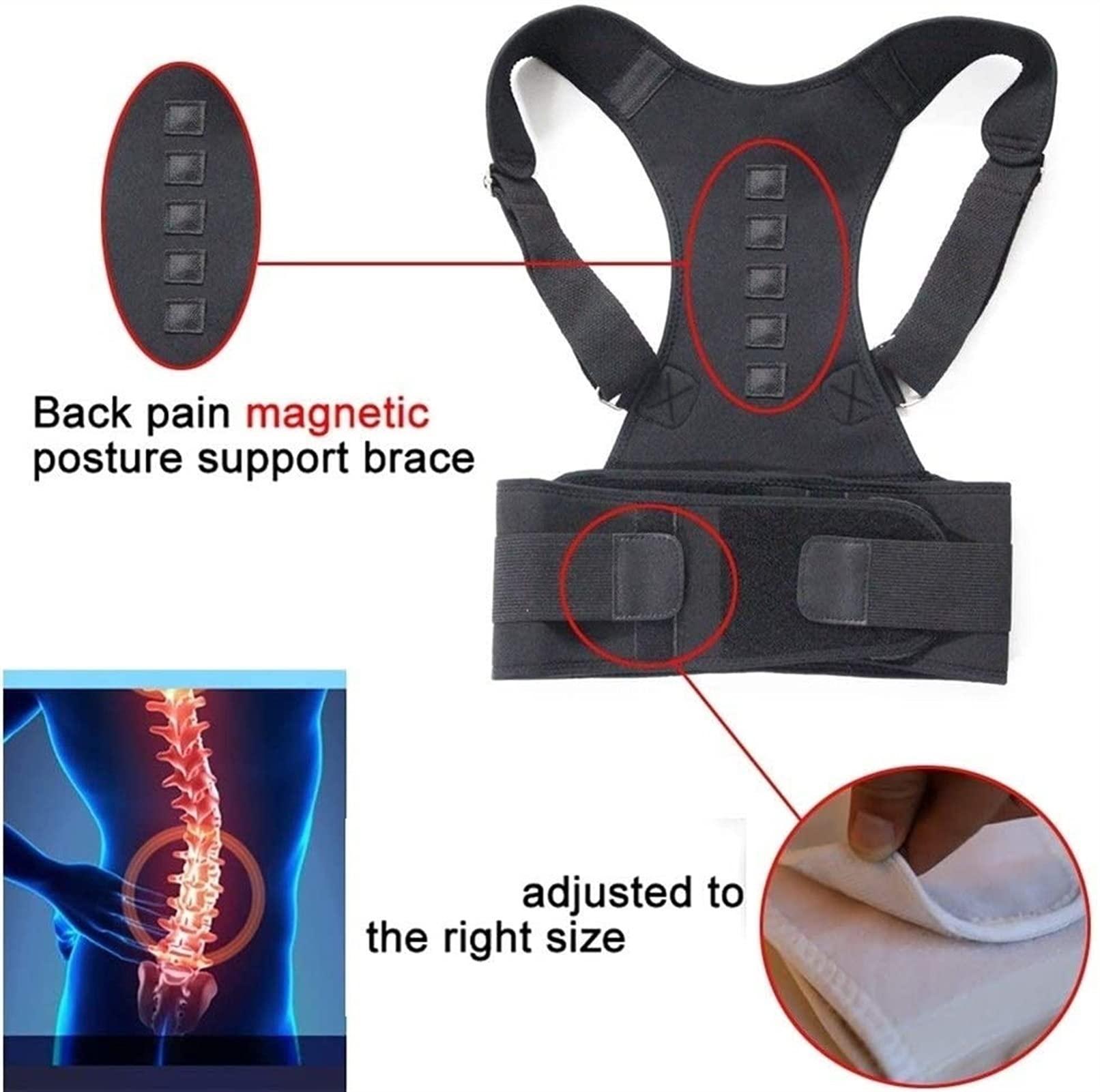 XWSM XWSM Posture Correction Belt, Adjustable Shoulder Strap, Full Back Support Suitable for Male and Female, Relieves Shoulder Pain Makes Exercise More Efficient Support (Color : Black, Size : 2X Grande)