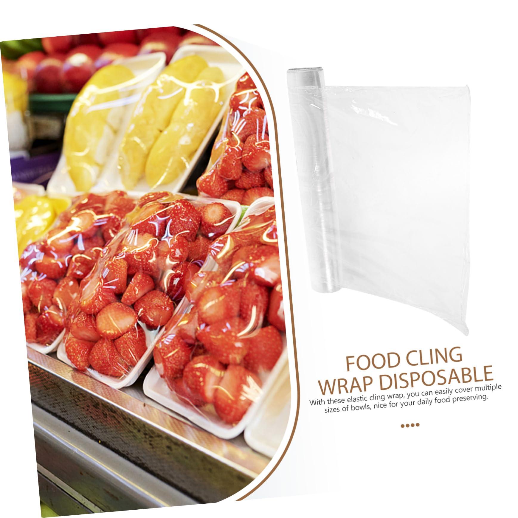 FOMIYES FOMIYES 50M Food Grade Plastic Cling Wrap for Kitchen and Food Preservation 30cm Wide Disposable Cling Film Long Roll for Sealing Food Jars and Leftovers Ideal for Home Use