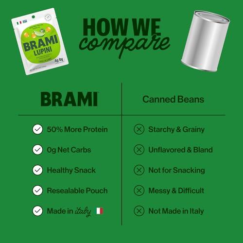 BRAMI BRAMI Lupini Beans Snack, Chili & Lime, 7g Plant Based Protein, 0g Net Carbs, Vegan, Vegetarian, Keto, Mediterranean Diet, Non Perishable, 5.3 oz