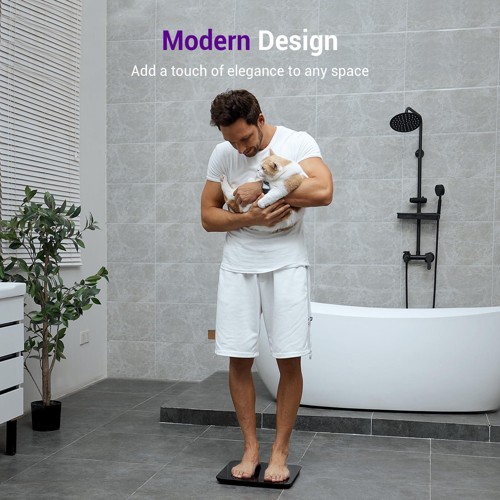 OVUTEK Ovutek Bathroom Scales Digital Weight, Topnotch Quality 450lb Weight Scale, Most Accurate to 0.05lb, Automatic Weighing Scale for Body Weight, Baby, Pet, Larger LED, Sturdy and Durable Base Machine