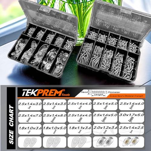 TEKPREM TEKPREM Magnetic Eyeglass Repair Tool Kit, Eye Glasses Repairing Screwdriver Set with Eyeglass Screws,Silicone Nose Pads,Tweezer,Small Screwdriver for Eyeglasses,Sunglasses and Nose Pads Replacement