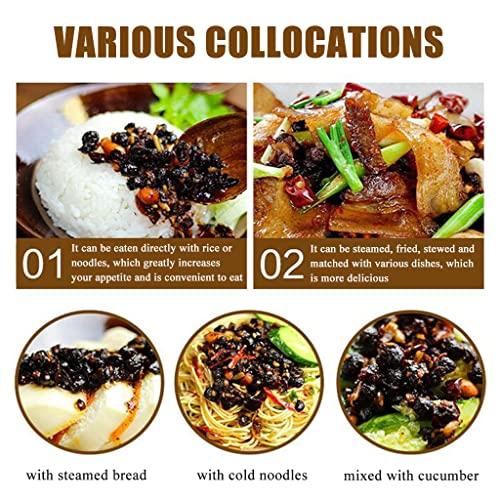 SXET SXET Femented Black Bean Sauce, Sichuan Douchi, Delicious Fermented Black Bean Paste, Black Bean Hot Chili Sauce for Condiment 9.8oz/280g ( pack of 1), 1.0 Ounce