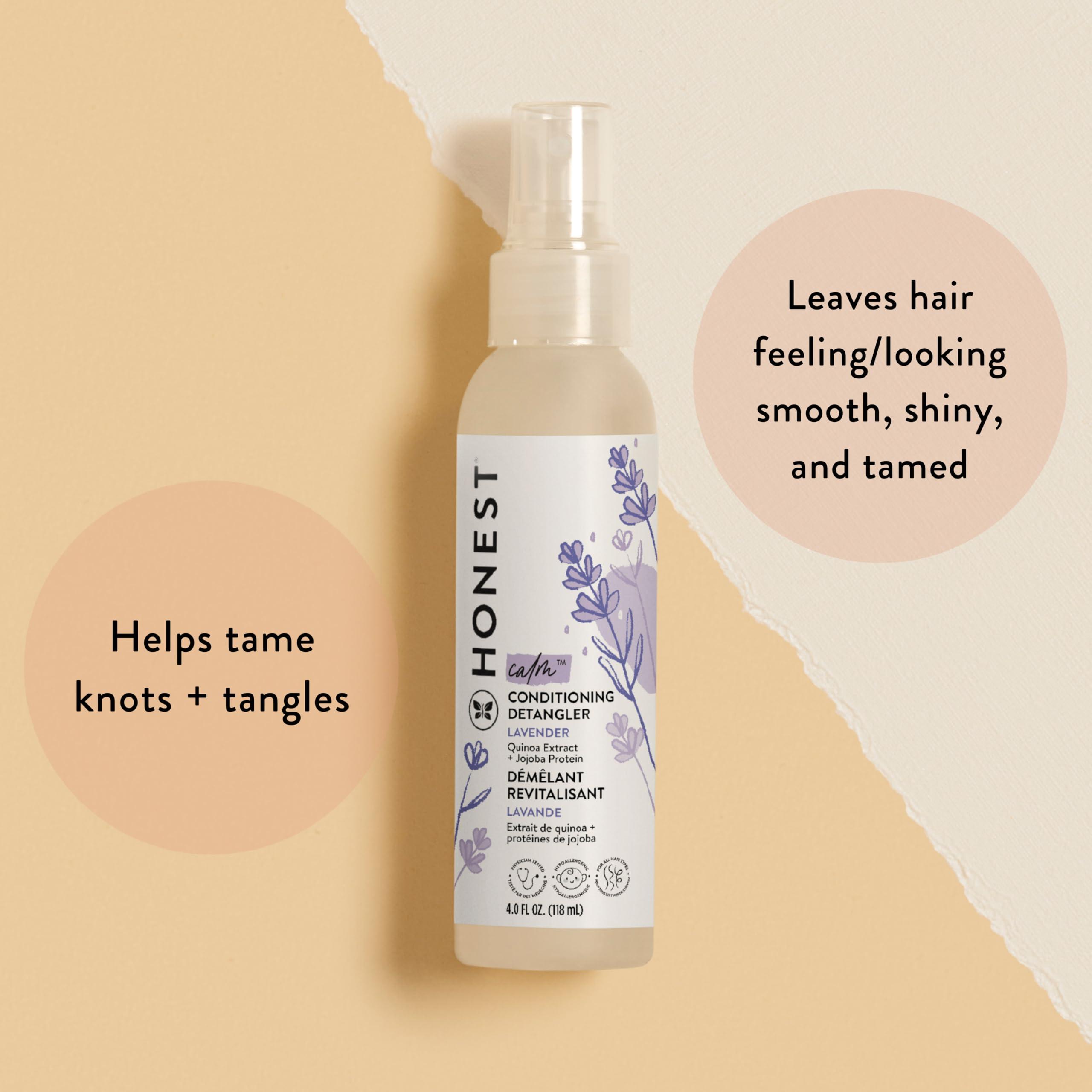 The Honest Company The Honest Company Lavender Calm 2-in-1 Cleansing Shampoo + Body Wash + Conditioning Detangler Bundle | Naturally Derived, Tear-free, Hypoallergenic | 10 fl oz, 4 fl oz